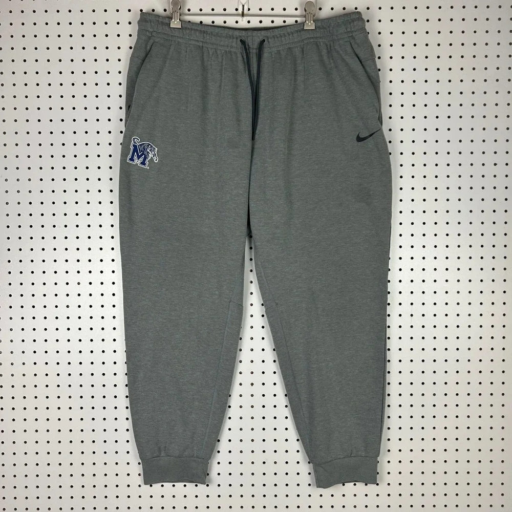 Nike Memphis Tigers Basketball Dri-Fit Joggers Mens XXL Gray Sweatpants Pants PE